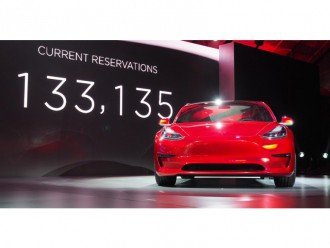 Електрокар Tesla Model 3 зібрав величезну кількість замовлень