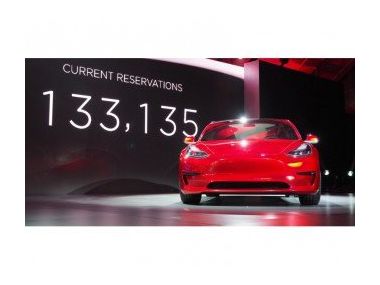 Електрокар Tesla Model 3 зібрав величезну кількість замовлень