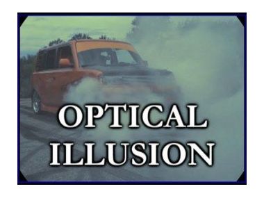 Оптична ілюзія обертання автомобільних коліс.