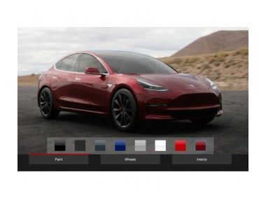 Покупці Tesla Model 3 можуть вибрати колір кузова і диски