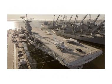 Розгін Porsche Taycan на палубі авіаносця USS Hornet